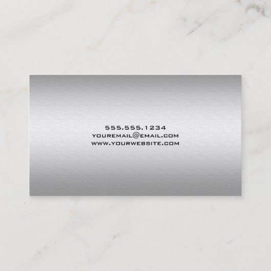 Elegant Silver Afstuderen Name Card Contactkaartje (Achterkant)
