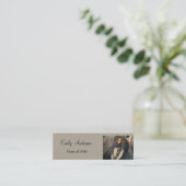 Elegant Silver Afstuderen Name Card Contactkaartje (Staand voorkant)