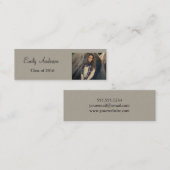 Elegant Silver Afstuderen Name Card Contactkaartje (Voorkant / Achterkant)