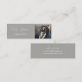 Elegant Silver Afstuderen Name Card Contactkaartje (Voorkant / Achterkant)