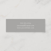 Elegant Silver Afstuderen Name Card Contactkaartje (Achterkant)