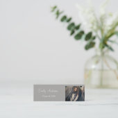 Elegant Silver Afstuderen Name Card Contactkaartje (Staand voorkant)