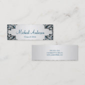 Elegant Silver Afstuderen Name Card Contactkaartje (Voorkant / Achterkant)