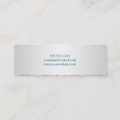 Elegant Silver Afstuderen Name Card Contactkaartje (Achterkant)