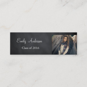 Elegant Silver Afstuderen Name Card Contactkaartje