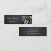 Elegant Silver Afstuderen Name Card Contactkaartje (Voorkant / Achterkant)