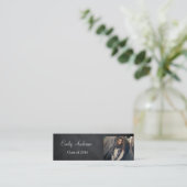 Elegant Silver Afstuderen Name Card Contactkaartje (Staand voorkant)