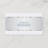 Elegant Silver Afstuderen Name Card Contactkaartje (Achterkant)