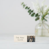 Elegant Silver Afstuderen Name Card Contactkaartje (Staand voorkant)