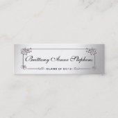 Elegant Silver Afstuderen Name Kaart Insert Contactkaartje (Voorkant)