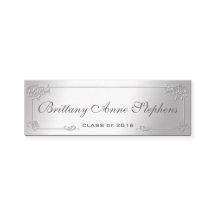 Elegant Silver Afstuderen Name Kaart Insert