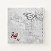 Elegant Silver and Pink Butterfly Guest Notitieboek (Achterkant)