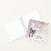 Elegant Silver and Pink Butterfly Guest Notitieboek (Binnen)