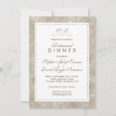 Elegant Silver and White Border REHEARSAL DINNER Kaart (Voorkant)