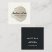 ELEGANT SILVER BLACK BRUSH STROKE CALLIGRAPHY VIERKANTE VISITEKAARTJE (Voorkant / Achterkant)