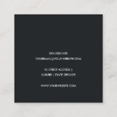 ELEGANT SILVER BLACK BRUSH STROKE CALLIGRAPHY VIERKANTE VISITEKAARTJE (Achterkant)