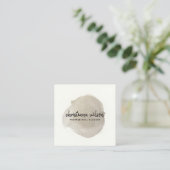 ELEGANT SILVER BLACK BRUSH STROKE CALLIGRAPHY VIERKANTE VISITEKAARTJE (Staand voorkant)