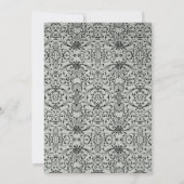 Elegant Silver Black damask bruiloft Kaart (Achterkant)