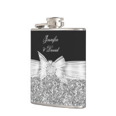 Elegant Silver Black Diamond Wedding Verloving Heupfles (Links)