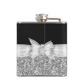 Elegant Silver Black Diamond Wedding Verloving Heupfles (Achterkant)