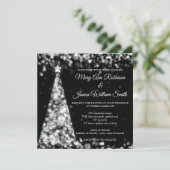Elegant Silver Black kerstfeestdag bruiloft Kaart (Staand voorkant)