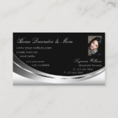 Elegant Silver Black met foto's en Sparkle Diamond Visitekaartje (Achterkant)