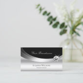 Elegant Silver Black met Logo mousserend Diamond Visitekaartje (Staand voorkant)