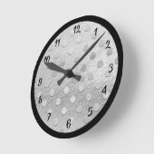 Elegant Silver Black Metallic Decorative Ronde Klok (Hoek)