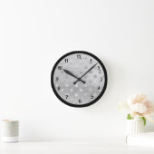 Elegant Silver Black Metallic Decorative Ronde Klok (Huis)