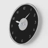 Elegant Silver Black Modern Decoratief Grote Klok (Hoek)