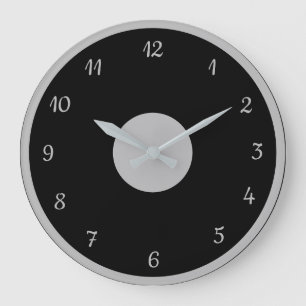 Elegant Silver Black Modern Decoratief Grote Klok