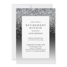 Elegant Silver Black Retirement Party