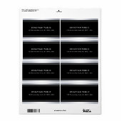 Elegant Silver Black Sjabloon Glamour Trendy Moder Etiket (Full Sheet)