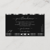 Elegant Silver Black Sparging Diamonds Initialen Visitekaartje (Achterkant)