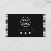 Elegant Silver Black Sparging Diamonds met Logo Visitekaartje (Voorkant)