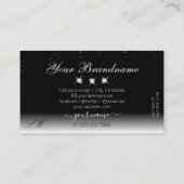 Elegant Silver Black Sparging Diamonds Monogram Visitekaartje (Achterkant)