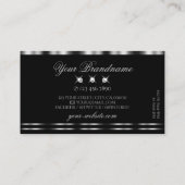 Elegant Silver Black Sparging Diamonds Stijlvol Visitekaartje (Achterkant)