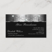 Elegant Silver Black Squiggings Jewels met Logo Visitekaartje (Achterkant)