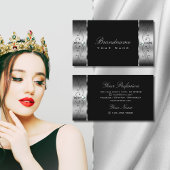 Elegant Silver Black Squiggings Jewels Ornamental Visitekaartje