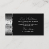 Elegant Silver Black Squiggings Jewels Ornamental Visitekaartje (Achterkant)