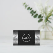 Elegant Silver Black Squiggins Jewels Logo & Foto Visitekaartje (Staand voorkant)