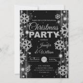 Elegant Silver Black Winter Glam Kerstfeest Kaart (Voorkant)