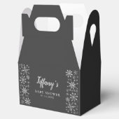 Elegant Silver Black Winter Wonderland Baby shower Bedankdoosjes (Geopend)