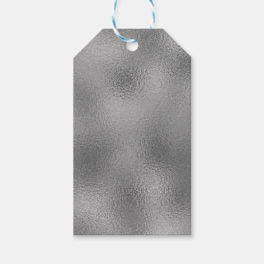 Elegant Silver Blank Sjabloon Tekst toevoegen Cadeaulabel (Voorkant)