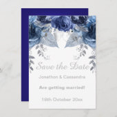 ELEGANT SILVER BLAUWE VLOEISBLAUW BEWAREN DE DATUM (Voorkant / Achterkant)