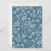 Elegant Silver Blue Floral Wedding Save the Date (Achterkant)