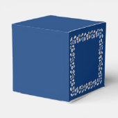 Elegant Silver Blue Heart Diamond Glitter Wedding Bedankdoosjes (Achterkant)