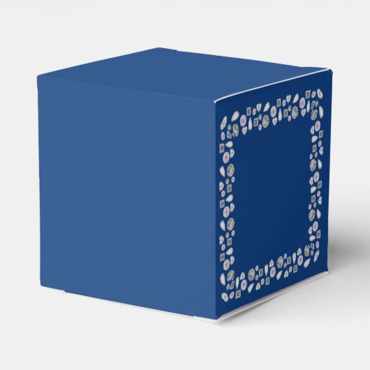 Elegant Silver Blue Heart Diamond Glitter Wedding Bedankdoosjes (Achterkant)