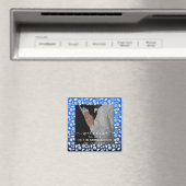 Elegant Silver Blue Heart Diamond Glitter Wedding Magneet (Insitu (Vaatwasser))