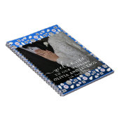 Elegant Silver Blue Heart Diamond Glitter Wedding Notitieboek (Rechterzijde)